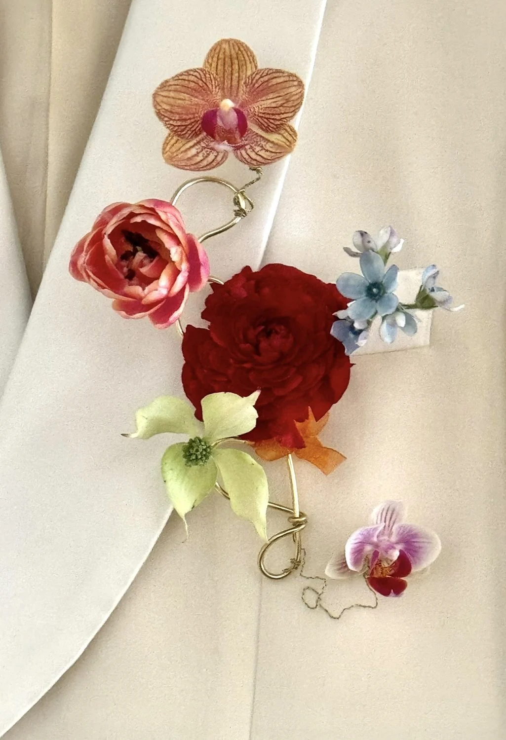 Bridal flowers photographed in evening light