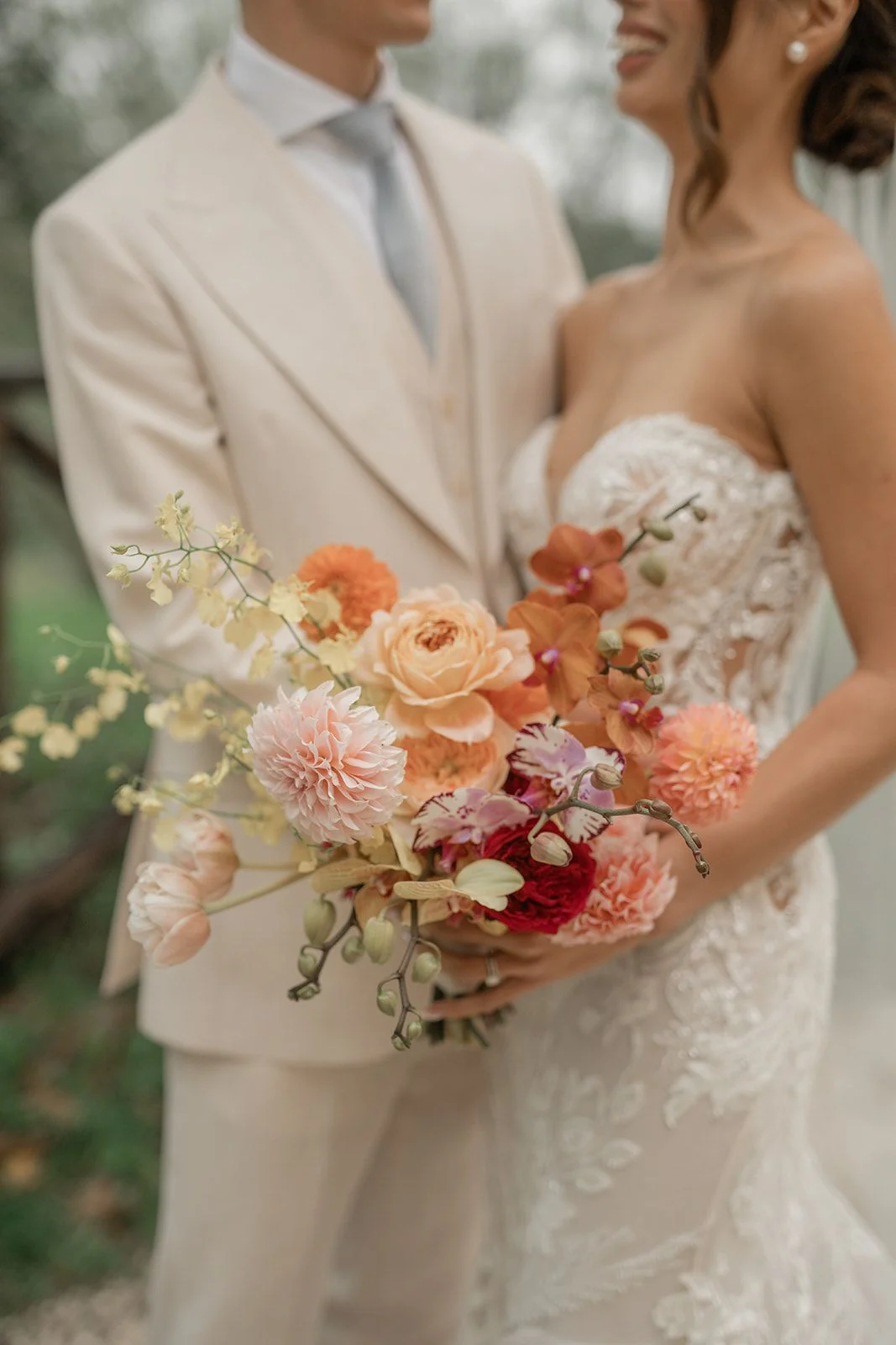 Peach and coral bouquet